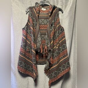 Jolt Tribal Pattern Hooded Vest
